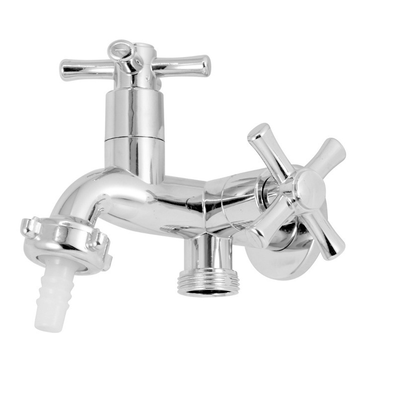 Torneira Parede 2 Saídas Tanque Maquina ABS C-31 Cromado Luxo