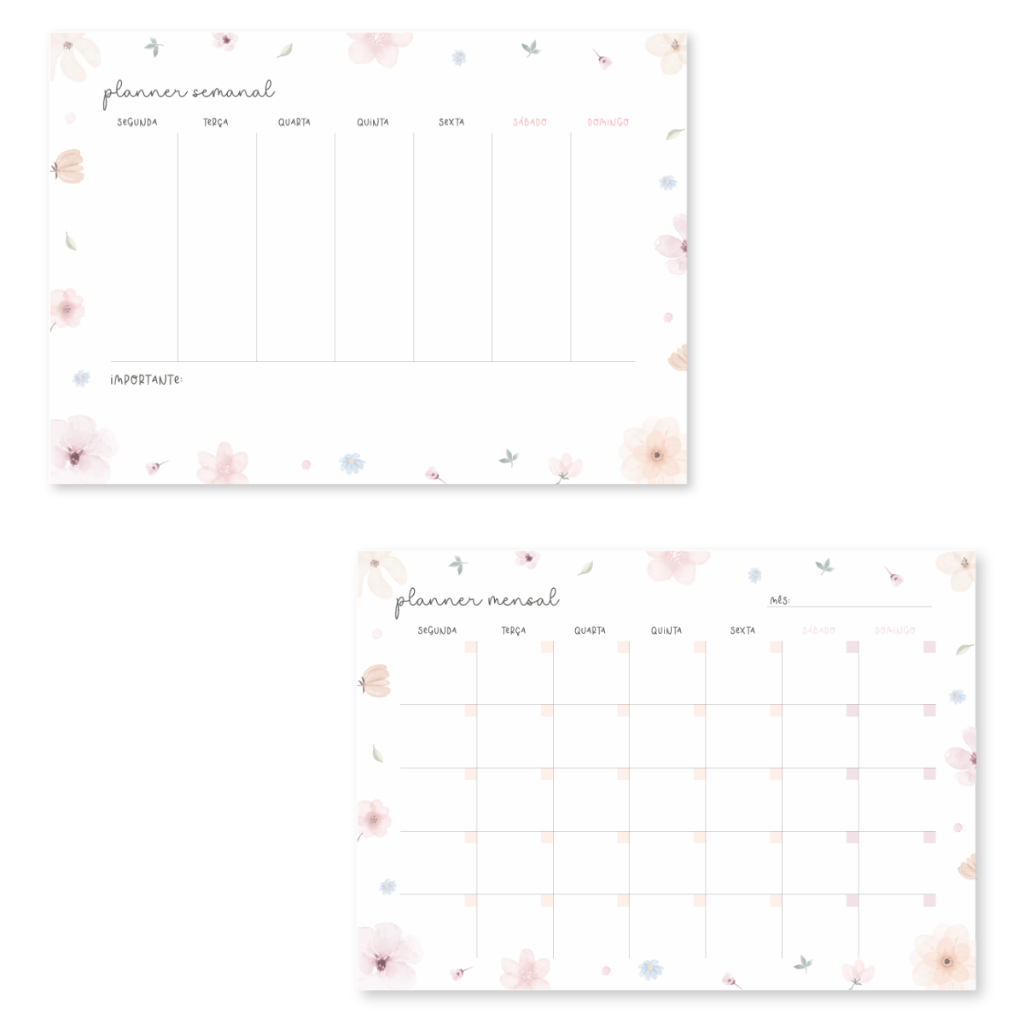 Kit Infantil De Planejamento Mensal E Semanal Para Criança Organização Planner.