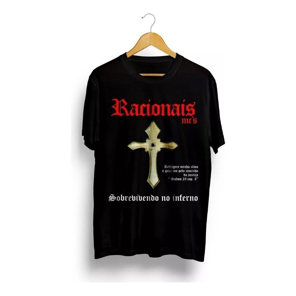Camiseta Racionais Mcs Rap Nacional Estampada Camisa Blusa Cruz