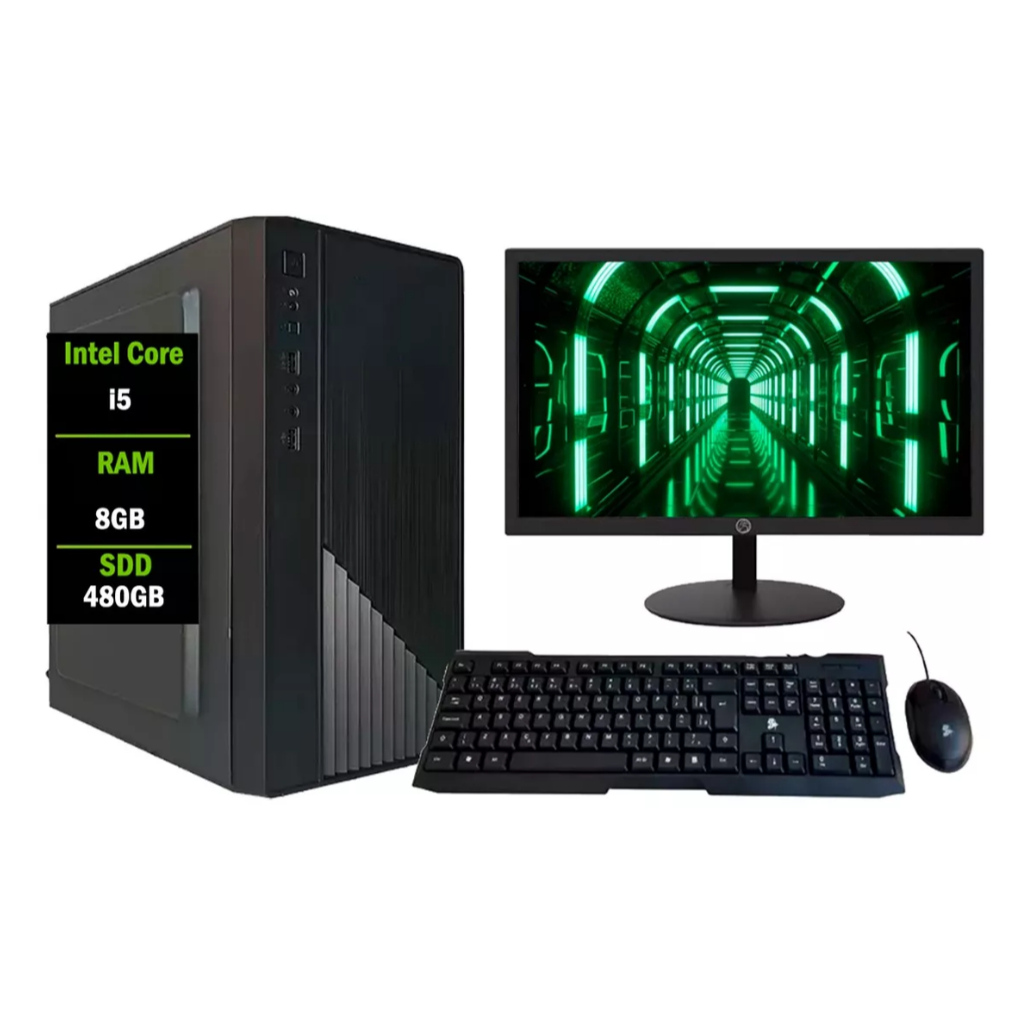 Computador Intel I5 8gb Ssd 480gb Monitor 15 Teclado E Mouse