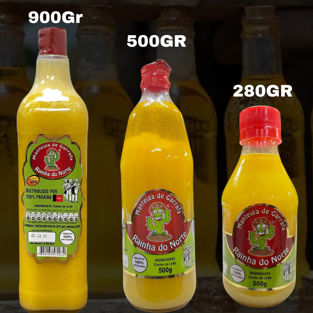 Manteiga De Garrafa 100% Artesanal Rainha do Norte 900gr - 500gr - 280gr em Oferta na Shopee