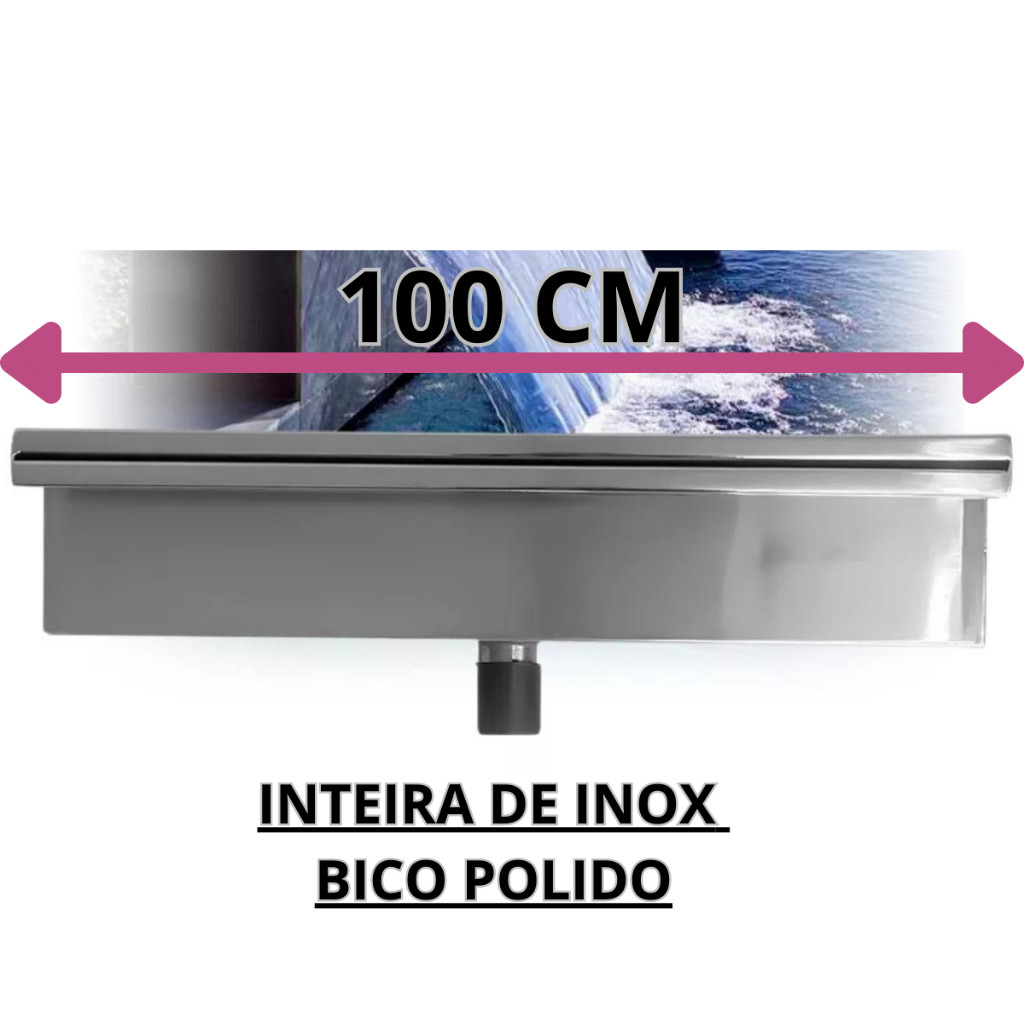 Cascata Para Piscina Em Aço Inox Embutir Parede 100cm Envio Imediato em Oferta na Shopee