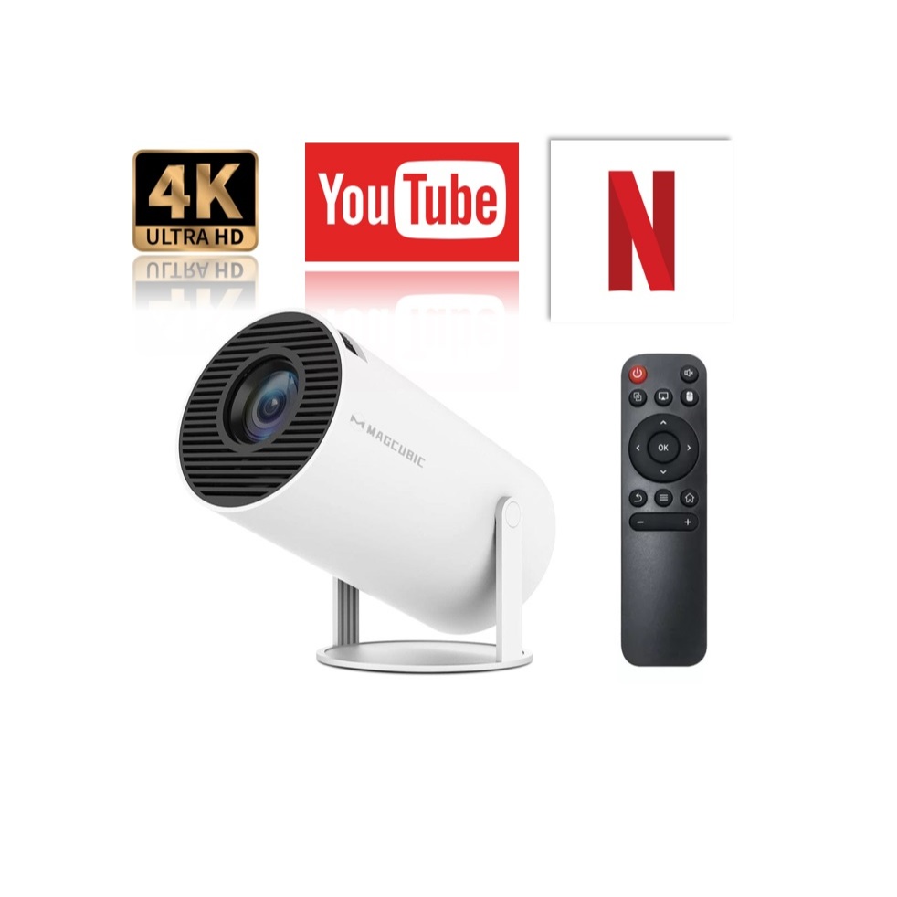 Projetor HY300 Mini Projetor Portatil, 5G WiFi 6 Bluetooth 5.0, 8500 Lumens Projetor LED 4K 1080P (SEM ANDROID)