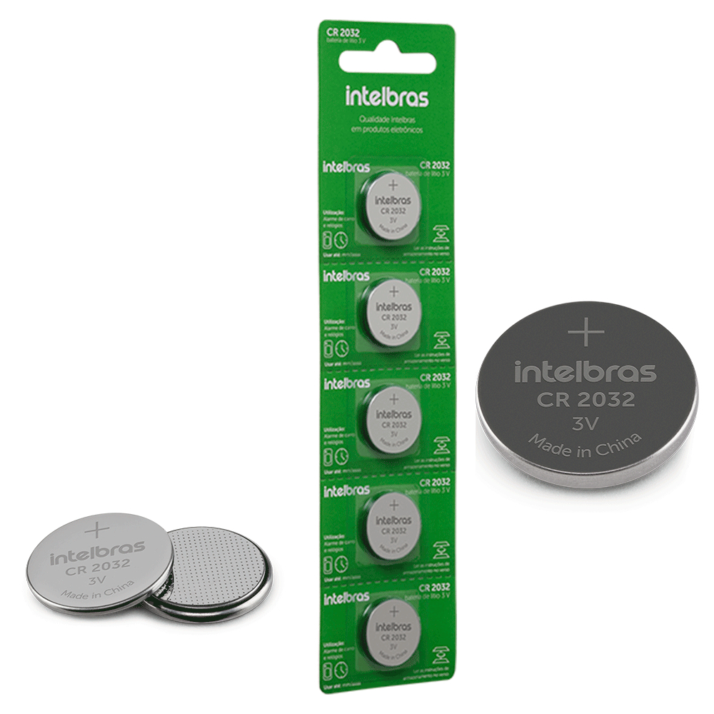 Cartela Bateria de Lítio CR 2032 3V Intelbras - Não Recarregáveis - Blister Com 5 Unidades em Oferta na Shopee