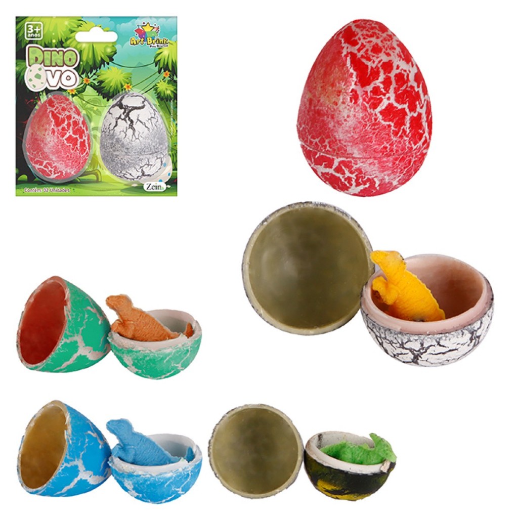 10 Unidades de Dino Ovo Ovinho que Choca na Água com Dinossauro que Cresce na Água | 05 cartelas com dois ovinhos