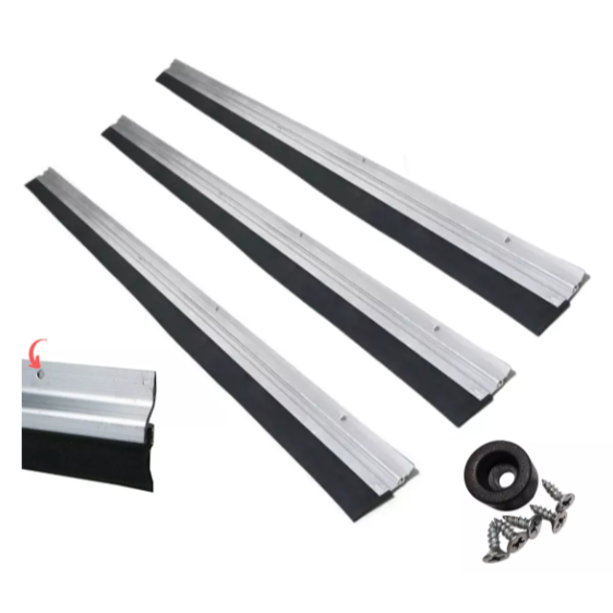 Kit 2 Rodo Vedante de Porta em Alumínio e Borracha Veda Porta 80CM