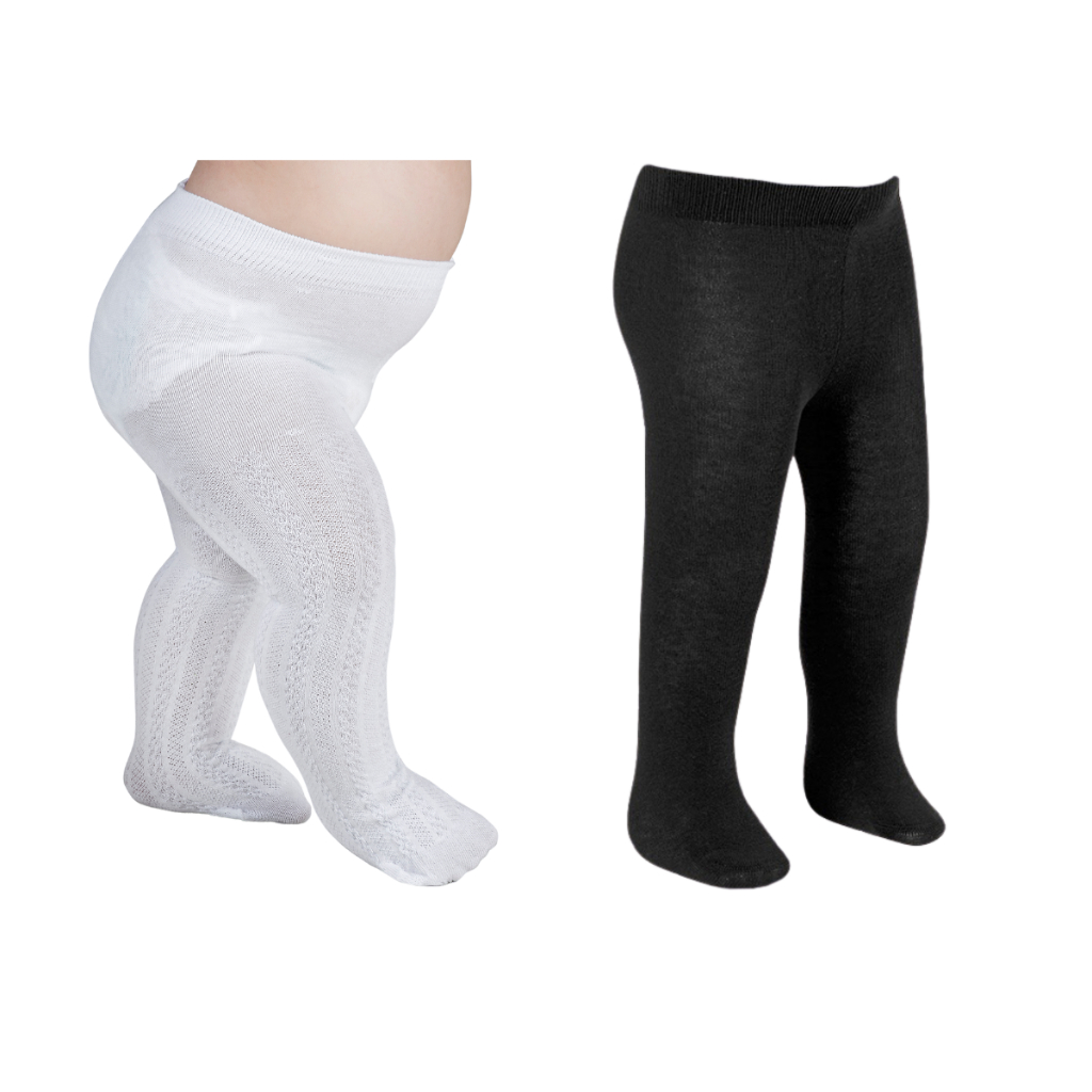 Meia Calça Bebê Algodão Grossinha para usar com vestido