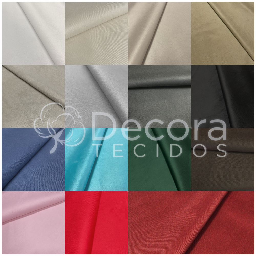 15m Tecido Suede Veludo Liso 1,40m largura - Para Sofá Cadeira Capa Almofada Diversas Cores