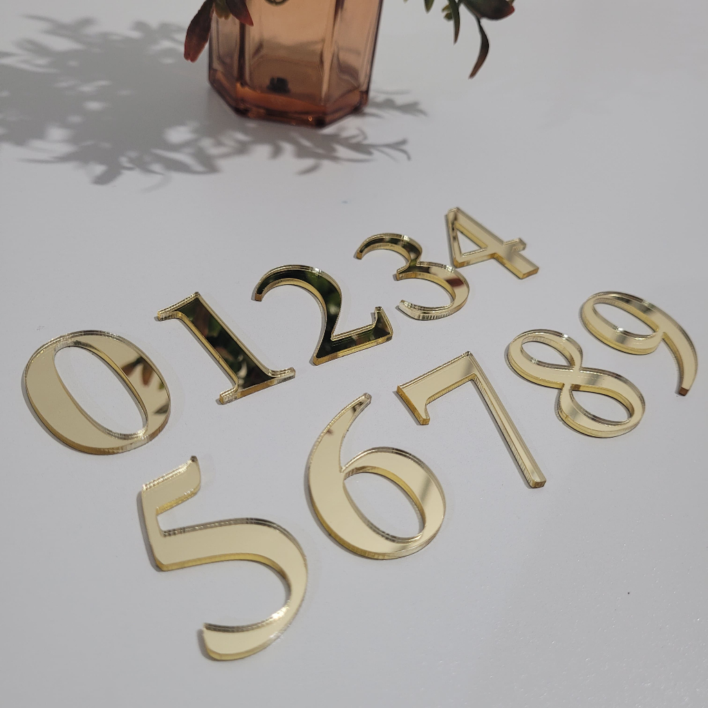 Numeros em Acrilico Espelhado Kit 4 Unidades - Numero Decorativo - Número Porta Apartamento