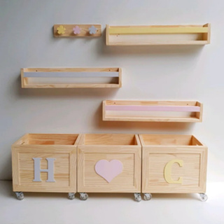prateleira nicho multifuncional madeira pinus coloridas em tons pasteis para quarto infantil em Oferta na Shopee