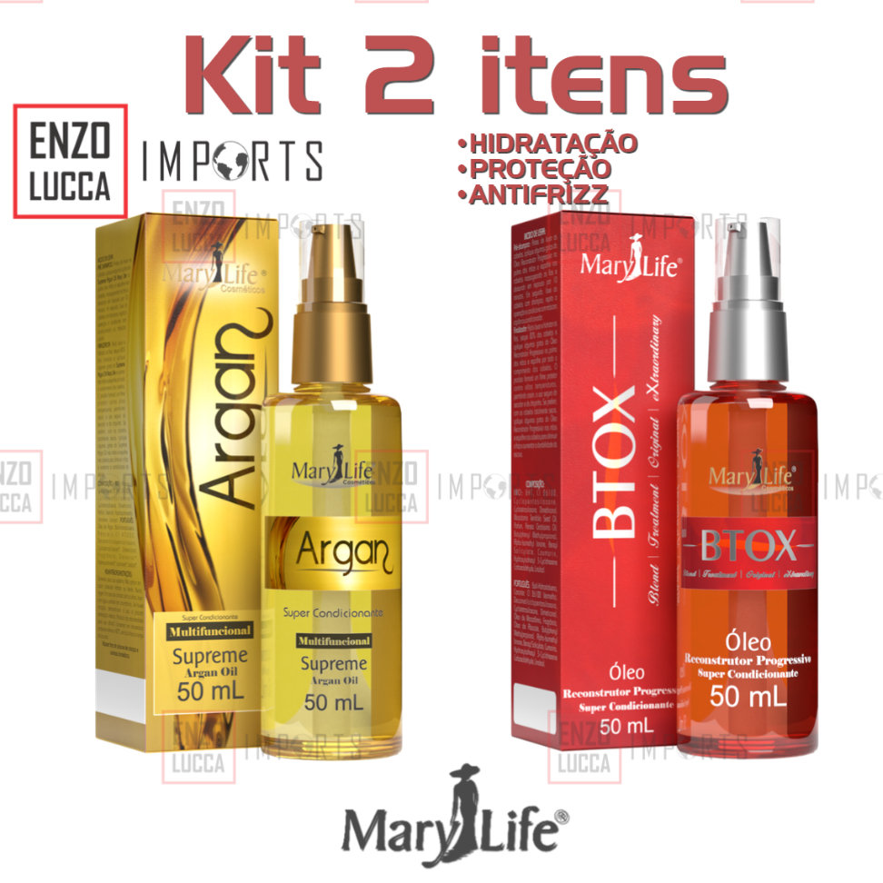 Kit Óleo Btox 50ml + Óleo Mult Supreme Argan 50ml em Oferta na Shopee