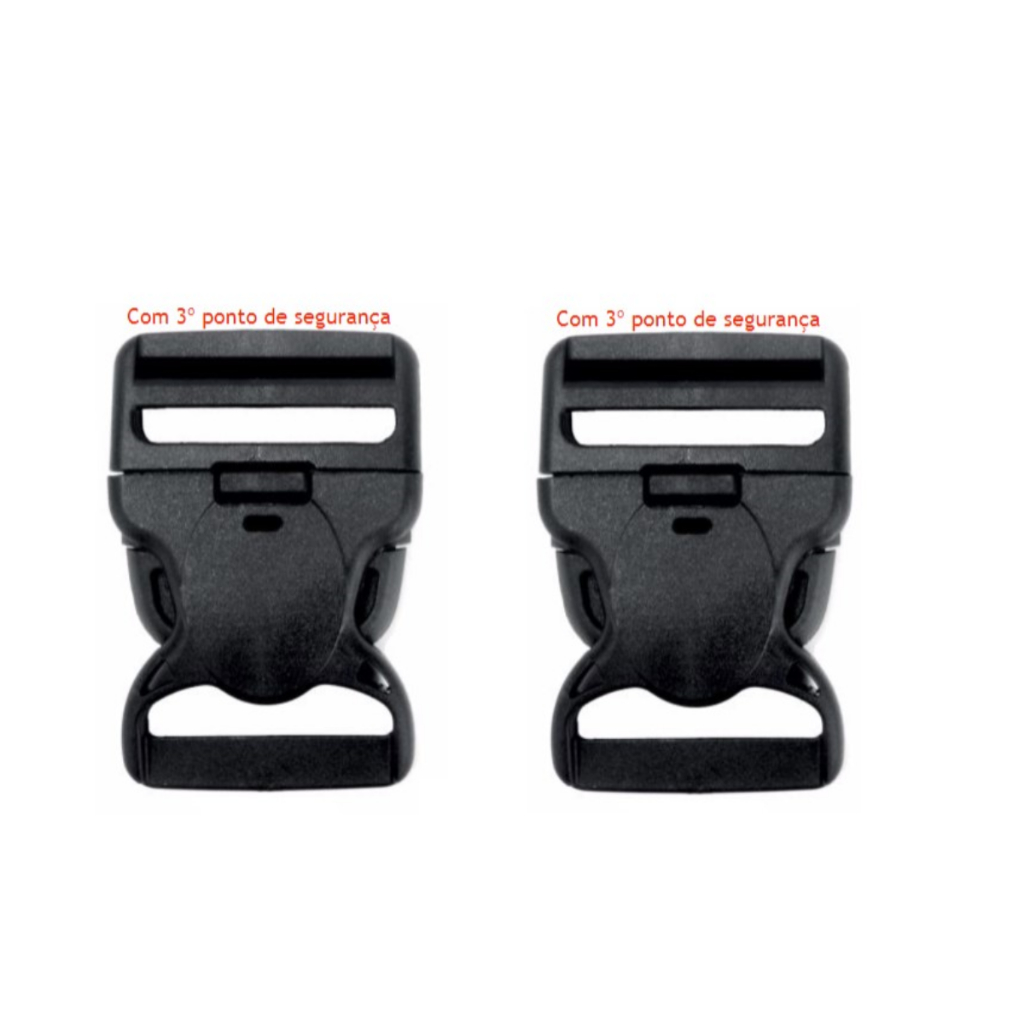 duas Fivela / Fecho Engate Rápido com 3 Travas 40mm