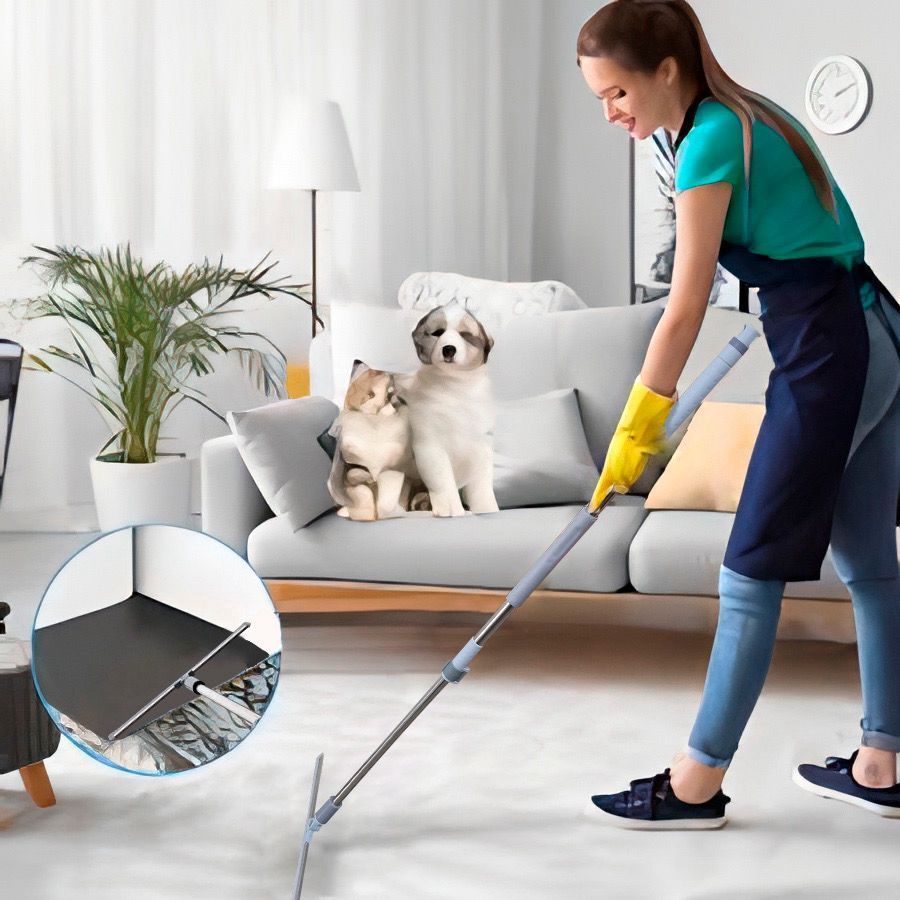 Rodo De Silicone 35 cm Multiuso Raspador P/ Limpeza De Pisos e Vidros C/ Cabo Extensor Limpeza Geral — imagem 2 de 2