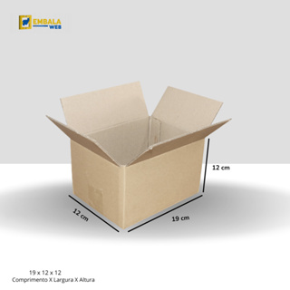 100 Unidades Caixa de Papelão tipo Maleta Reforçada 19x12x12 Correios Sedex Direto da Fábrica em Oferta na Shopee