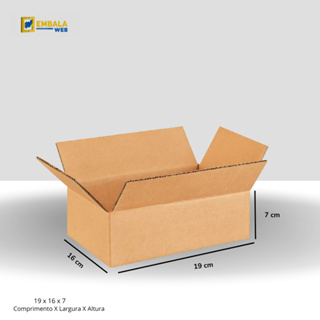 100 Unidades Caixa de Papelão tipo Maleta Reforçada 19x16x7 Correios Sedex Direto da Fábrica em Oferta na Shopee