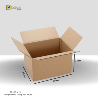 50 Unidades Caixa de Papelão tipo Maleta Reforçada 20x15x12 Correios Sedex Direto da Fábrica em Oferta na Shopee