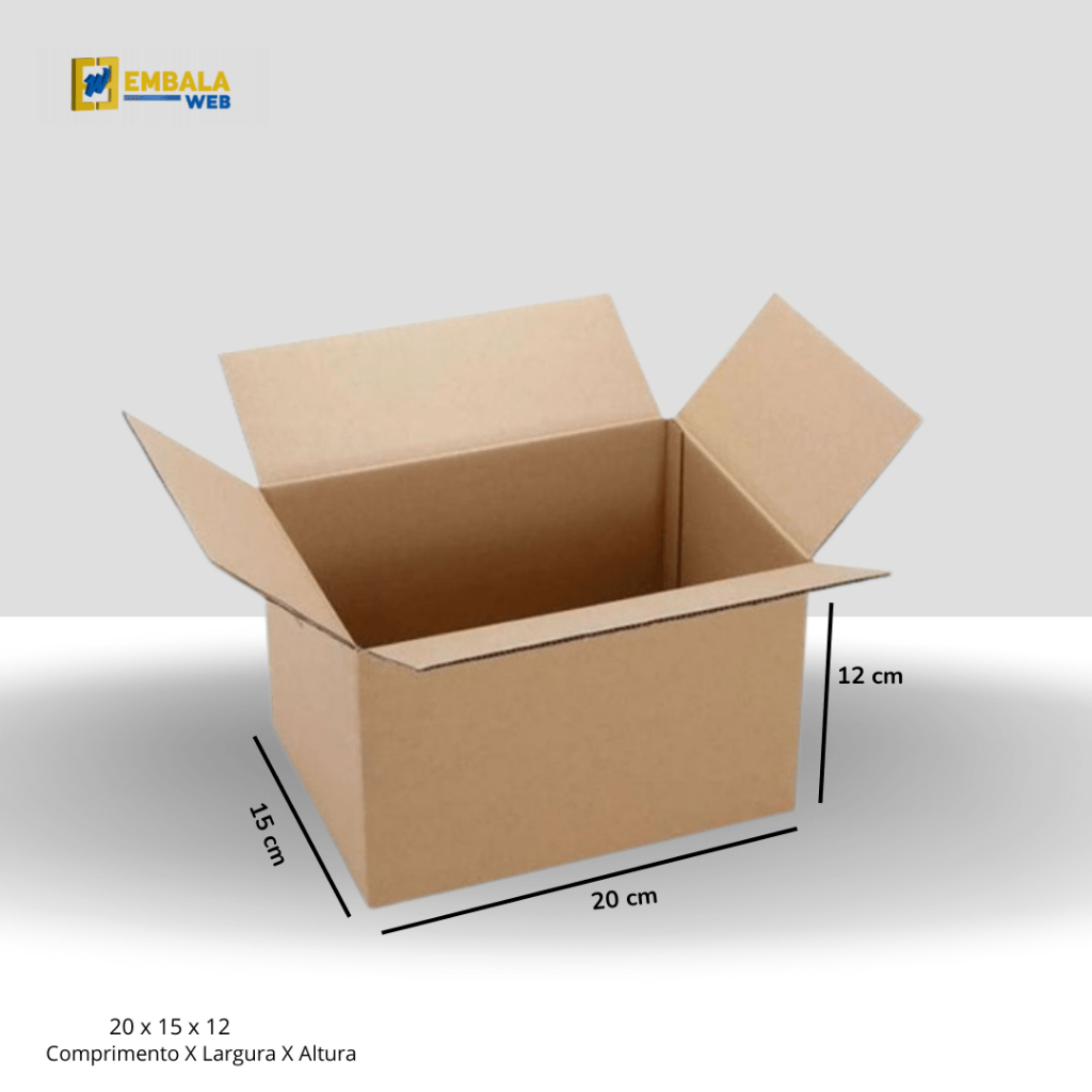 100 Unidades Caixa de Papelão tipo Maleta Reforçada 20x15x12 Correios Sedex Direto da Fábrica