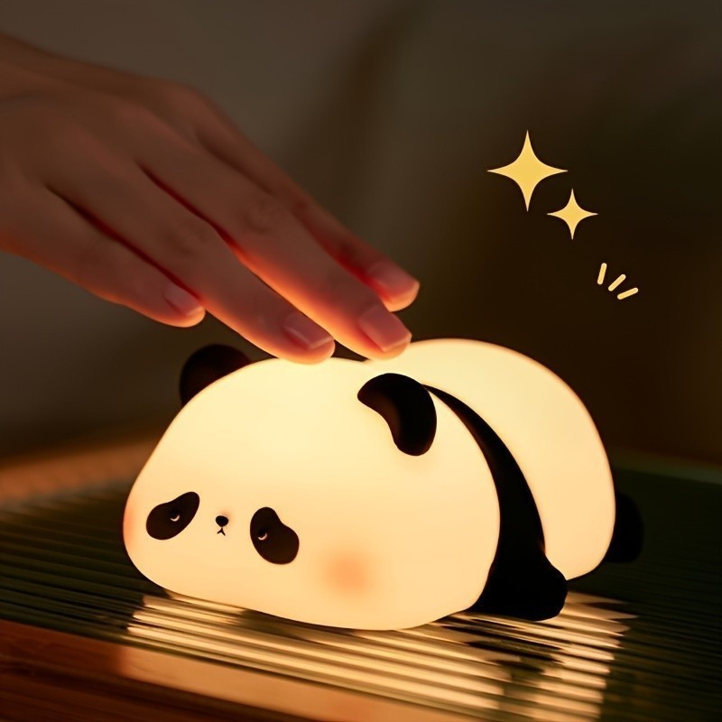 Luminária de Silicone Nocturna Sensor De Toque Panda Fofa Recarregável USB Candeeiro Decoração em Oferta na Shopee