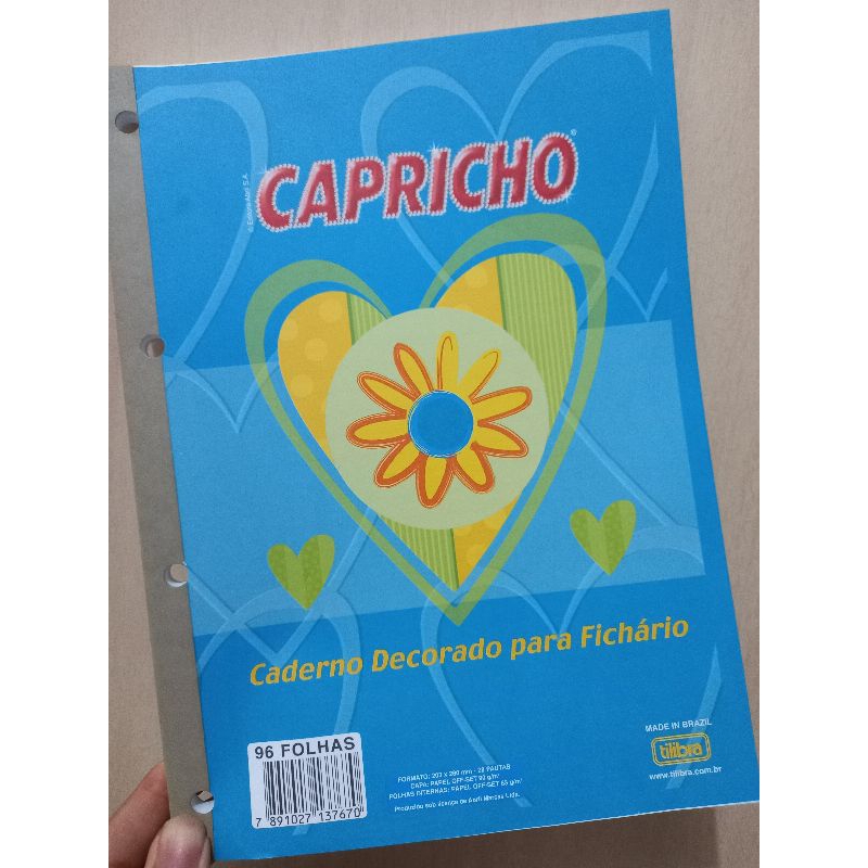 Bloco de fichário Grande Capricho Tilibra 96 folhas - antigo vintage raro anos 2000