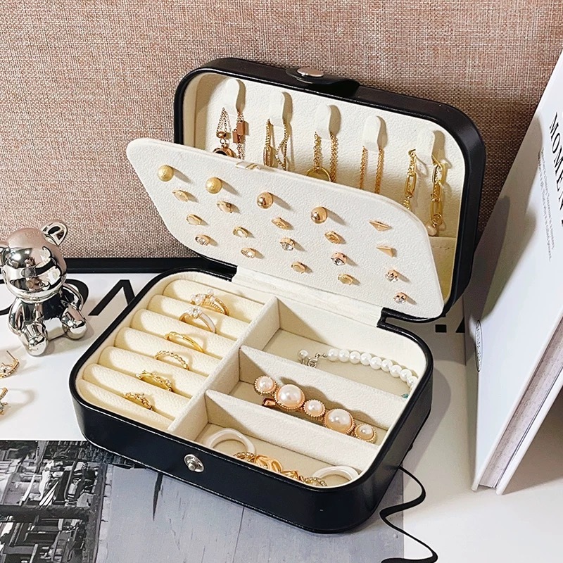 Porta joias Grande Para Viagem Portátil Caixa Armazenamento para  brincos, anéis, pulseira Generic e Bijuteria-Q2 em Oferta na Shopee