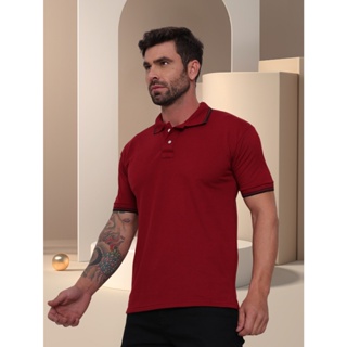 POLO Camisa Gola  Masculina Camiseta de AlgodãoRoupas casuais de escritório-moda clássica em Oferta na Shopee