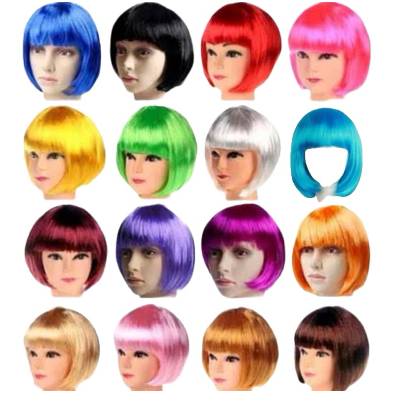 Peruca Curta Cosplay Fantasia Diversas cores . em Oferta na Shopee