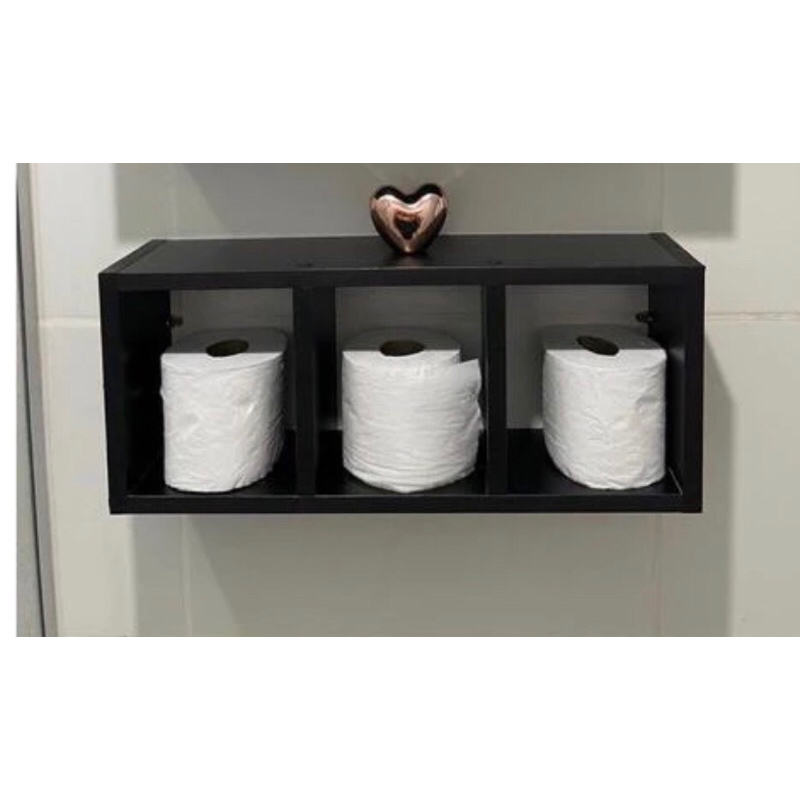 Suporte de papel higiênico preto em Oferta na Shopee
