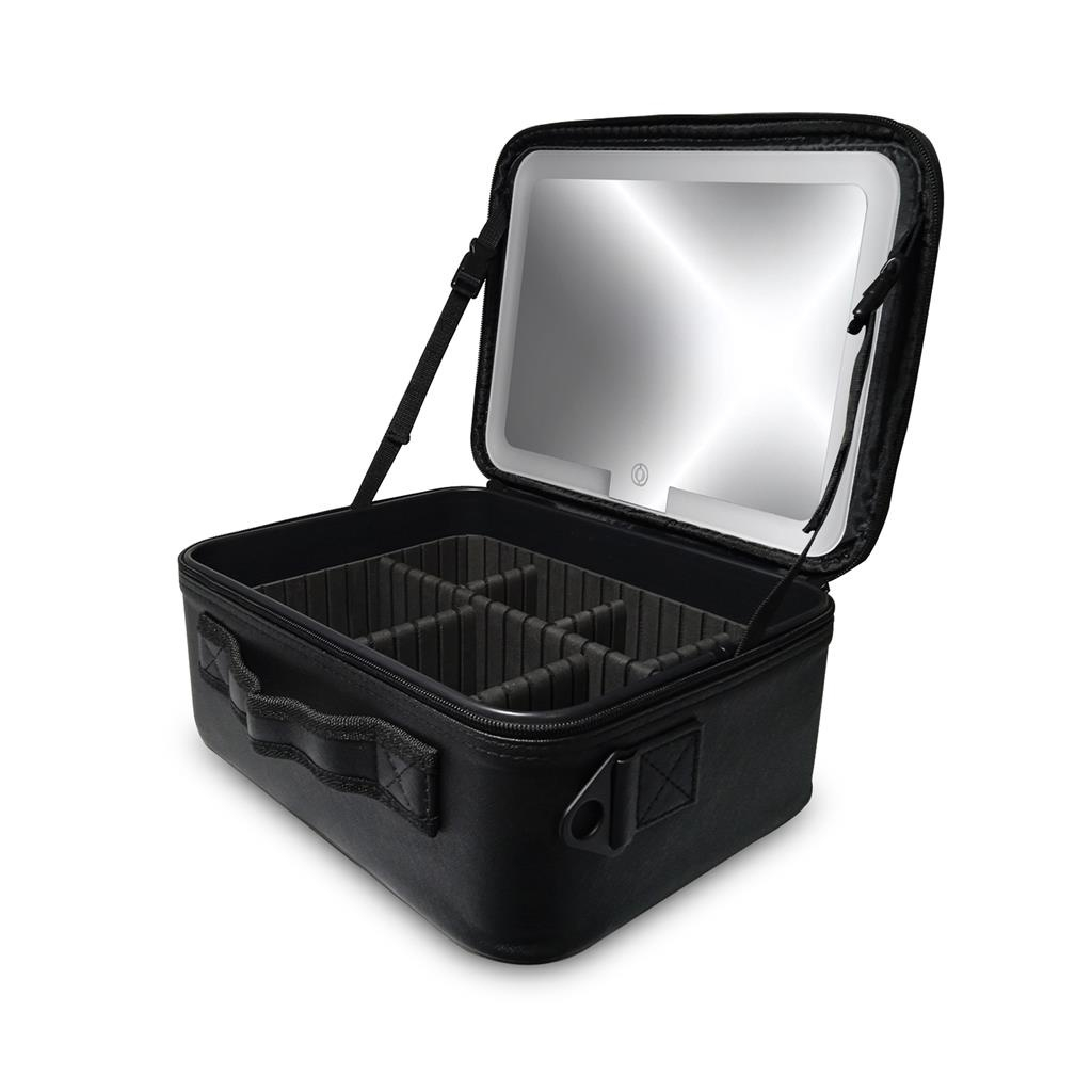 Kit Maleta Maquiagem Com Espelho e Luz Led Usb Com Cabo Makeup Profissional
