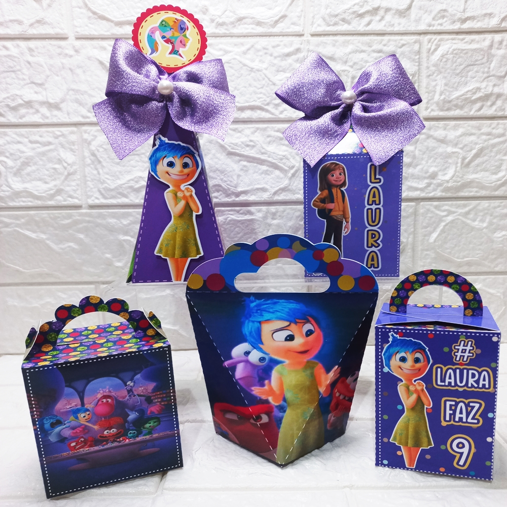 Kit Festa PEGUE E MONTE - Divertidamente - Personalizados - Lembrancinha de Aniversário - Caixinhas.