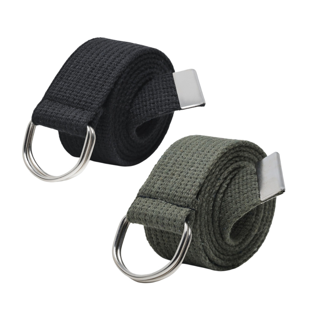 Cinto Masculino Kit com 2 Peças Tecido De Lona Gorgurao Fivela Meia Argola Alta Qualidade
