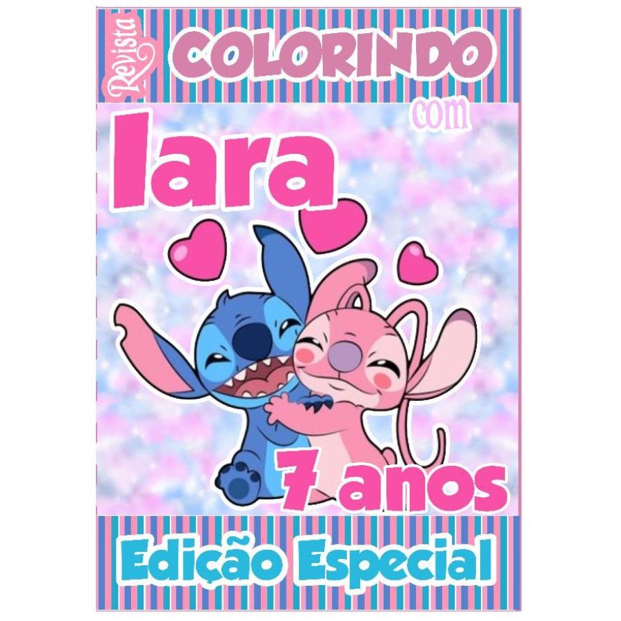 Livro De Colorir Personalizado / Revistinha de Colorir  - Tema Stitch