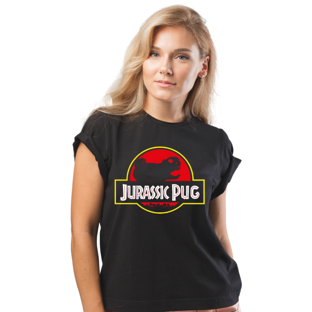 Camiseta Camisa Jurrasic Pug Meu PEt Blusa 100% Algodao Babylook Feminina T-shirt Envio Rapido