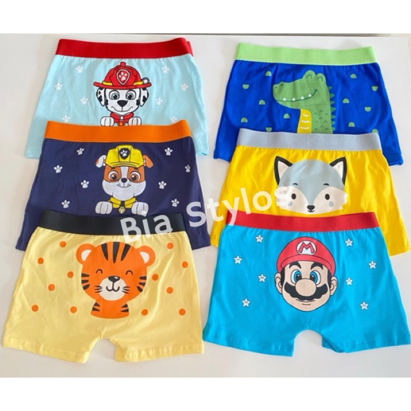 Kit 3 Cueca Infantil Box Cuecas Boxer algodão forrada menino criança