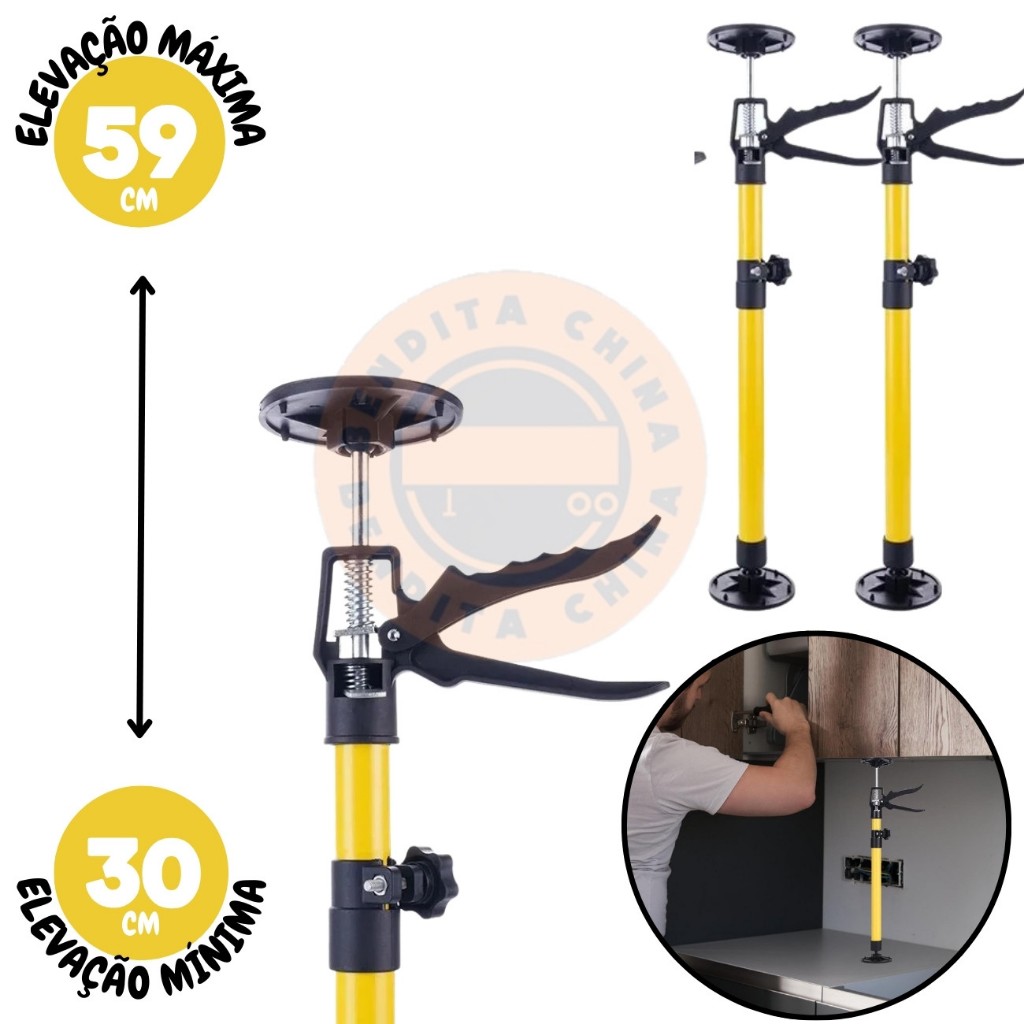 Suporte Telescópico Ferramenta De Elevação Terceira Mão Eleva 30cm até 59cm Mão Amiga em Oferta na Shopee