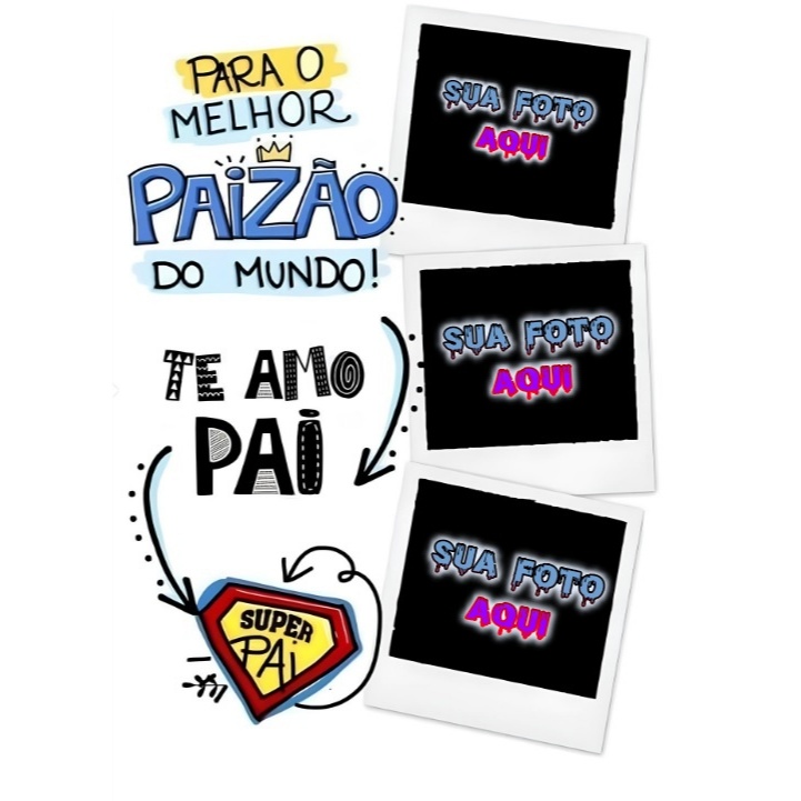 Foto 20x28 + mini foto polaroid Dia dos Pais para Presentes, para melhor paizão do mundo , pai exemplo