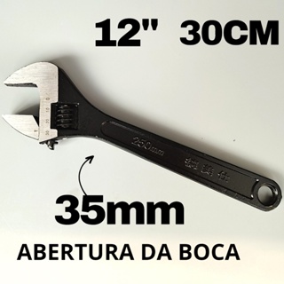 Chave Inglesa Ajustável 12 POL 300 MM Aço Carbono Cromada em Oferta na Shopee