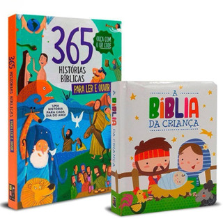 Kit Livro Infantil 365 Histórias Bíblicas + A Bíblia Da Criança Para Ler E Ouvir Áudio Com...