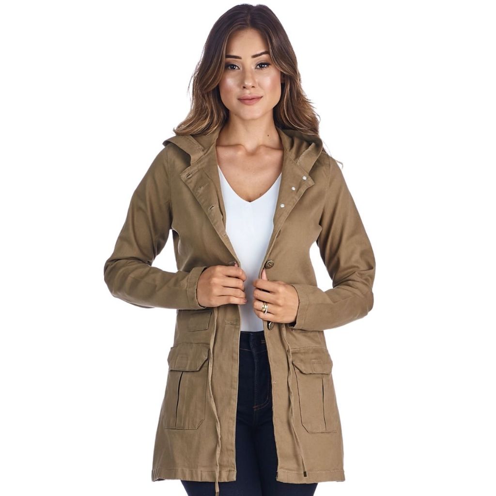 Parka Jeans Feminina com Capuz: Onde Comprar | BuscaProdutos