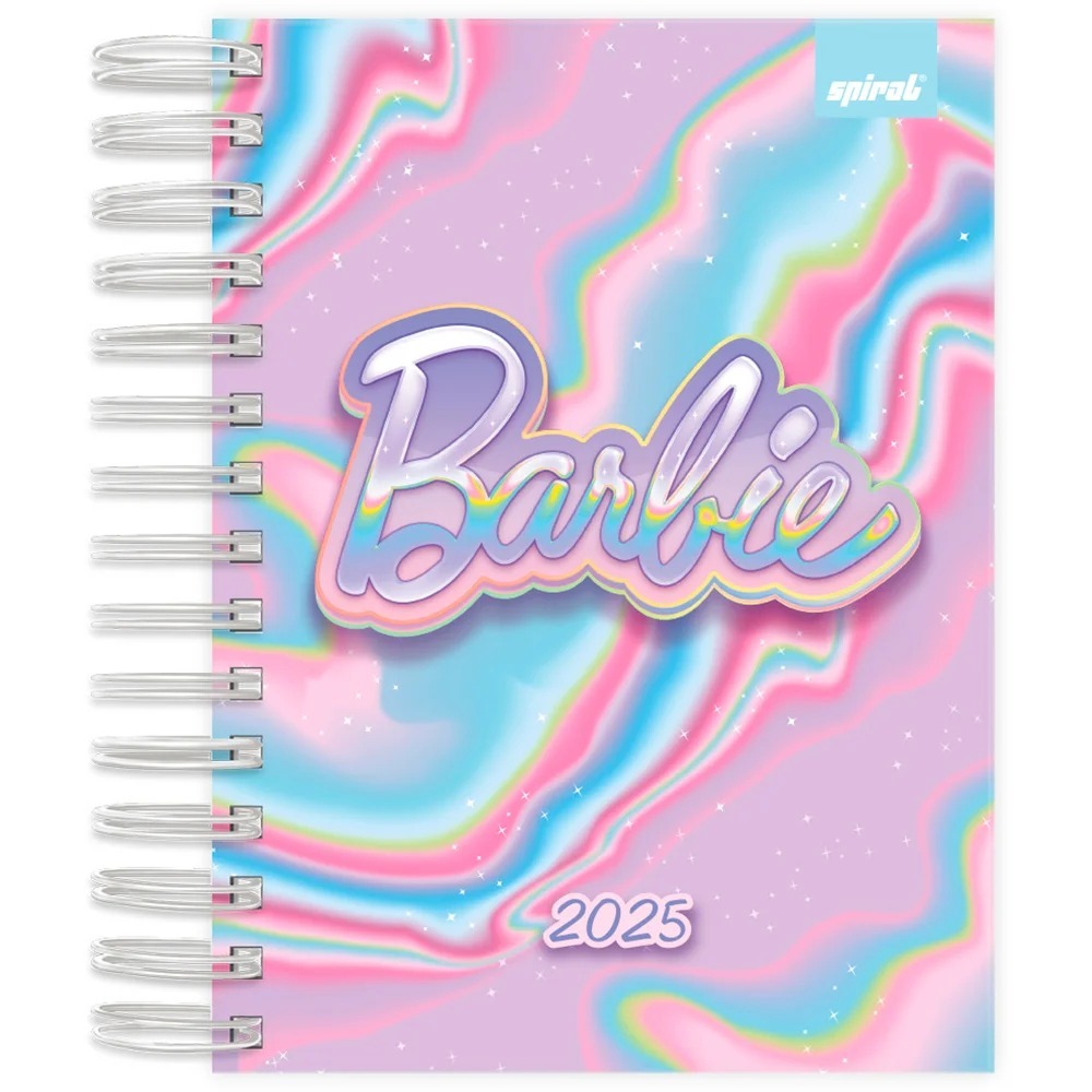 Agenda Diária 2025 Barbie, 176 folhas, 2514582, Spiral Brb - 1 UN