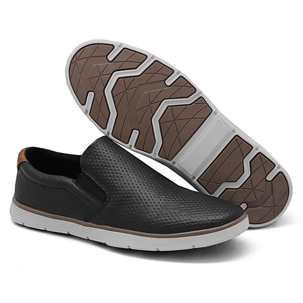 Tênis Sapatênis Masculino Casual Urbano Solado Reto Calce Fácil Elegante Moderno Slip On Macio