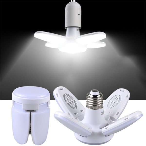 Luminária De Teto Dobrável Lâmpada De Pétalas 6000K 28w Para Quarto / Sala De Estar / Casa / E27 Mini Luz De Folhas