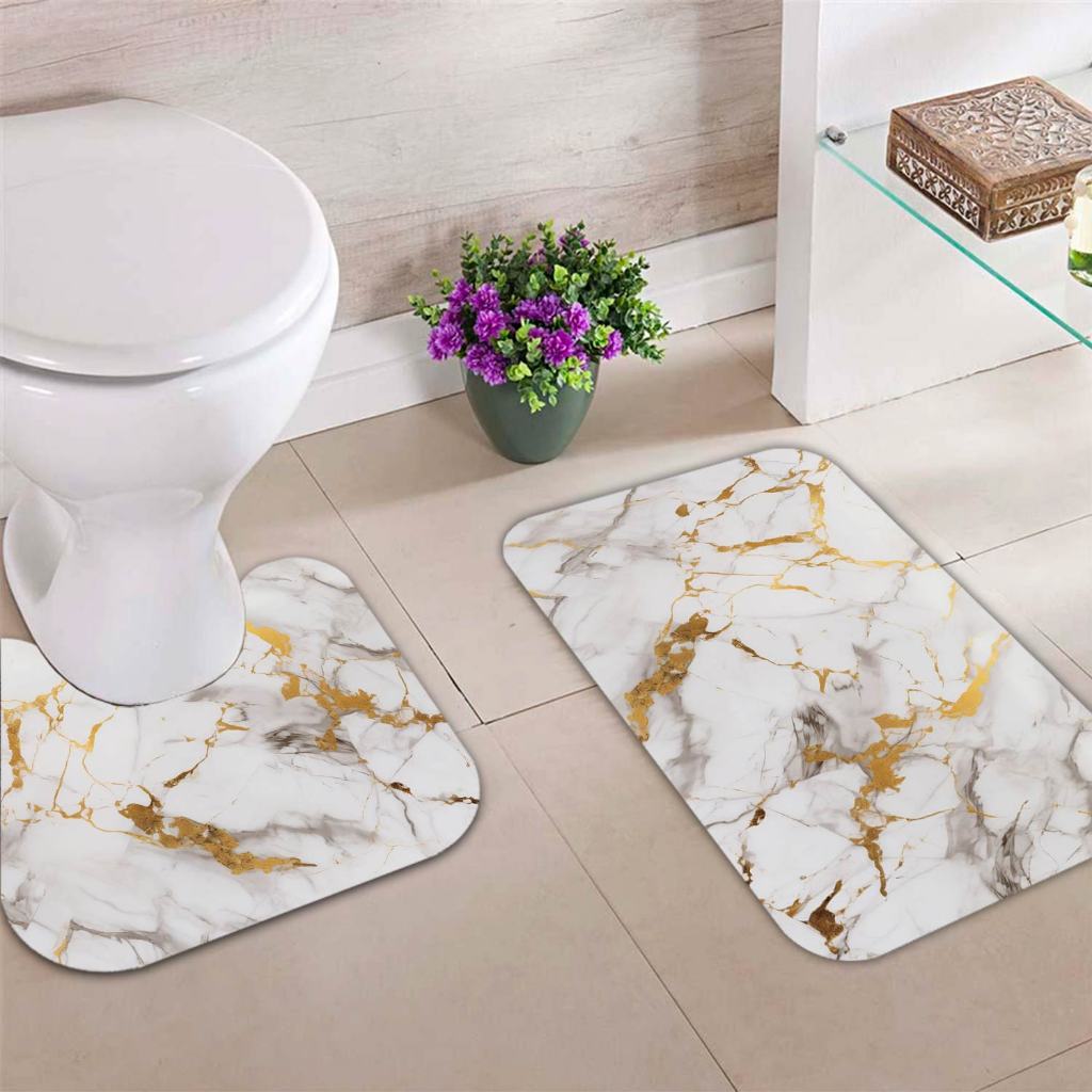 Kit de Tapete para Banheiro com 02 peças  - 2mm - MÁRMORE GOLD em Oferta na Shopee