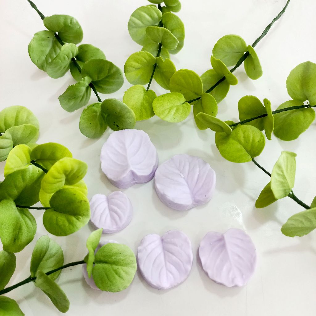 Kit cortador e molde silicone frisador folha creeping jenny