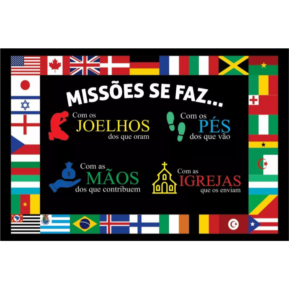 Bandeira Os Quatro Pilares De Missões Uma Face em Tecido Oxford 150x100 Igrejas em Oferta na Shopee