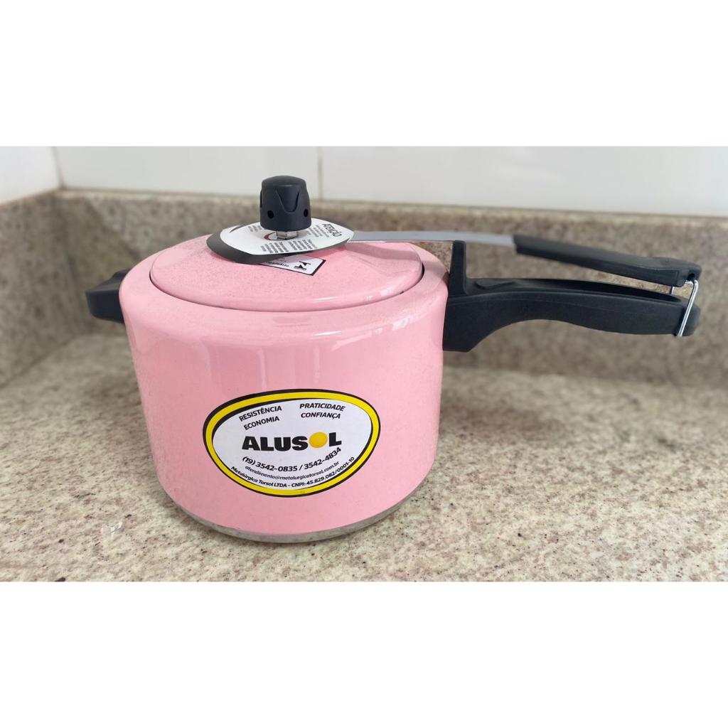 Imagem PANELA DE PRESSÃO 4,5 LITROS - FECHAMENTO INTERNO - ROSA BARBIE