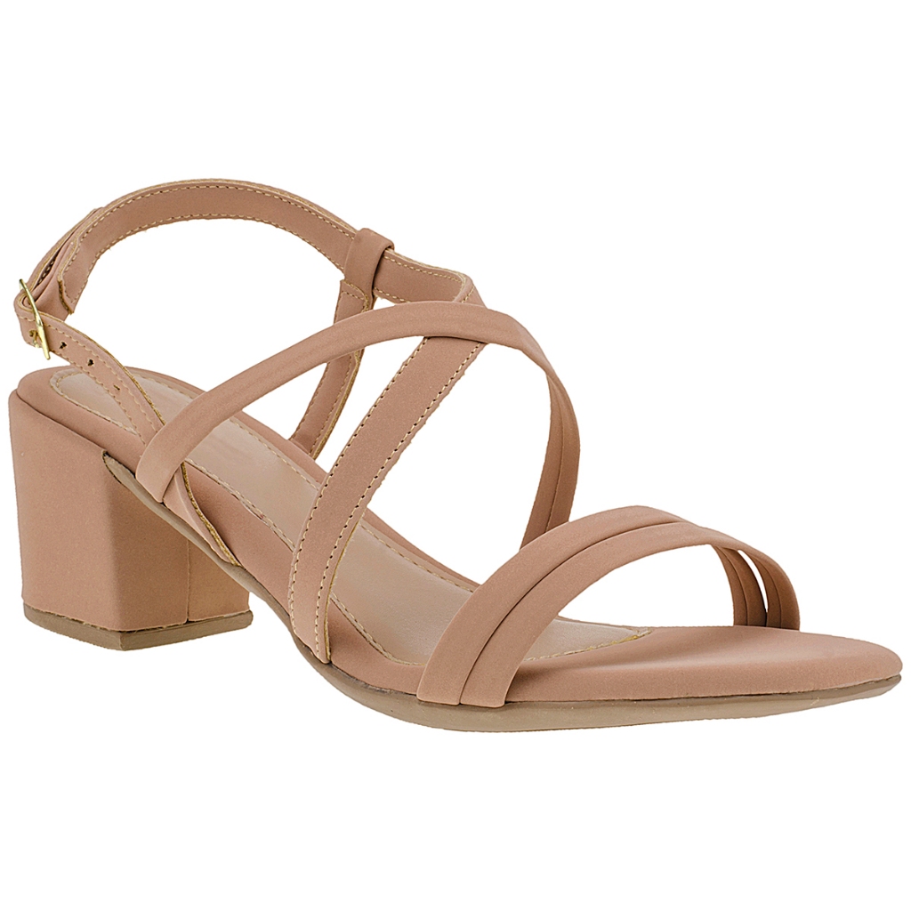 Sandalia Feminina Salto Baixo 5cm Confortável Saltinho Básico Elegante Festa Social Casual em Oferta na Shopee