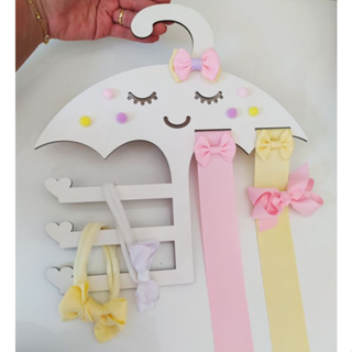 Cabide porta laço e tiaras infantil,  organizador de laços e tiaras chuva de amor. em Oferta na Shopee