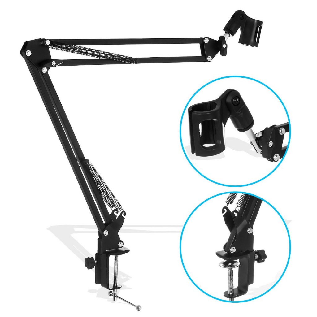 Suporte Pedestal De Mesa Microfone P/gravação Áudio Som