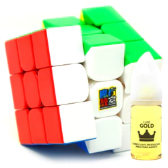 Kit Cubo Mágico 3x3 Magnético MoYu RS3M 2020 com Lube Gold
