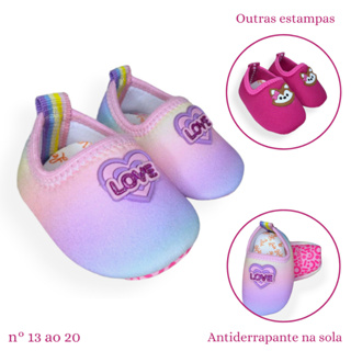 tênis infantil menina meia Sapatinho bebê emborrachado antiderrapante promoção  barato confortável em Oferta na Shopee